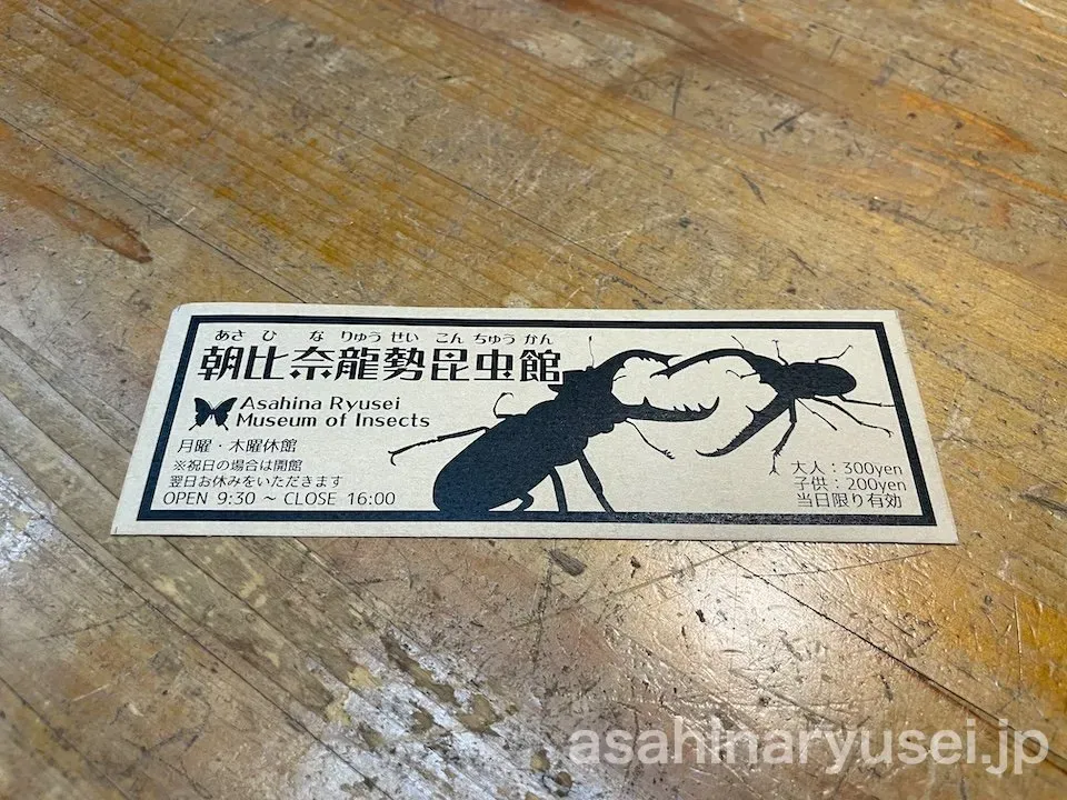 昆虫館 入場チケット